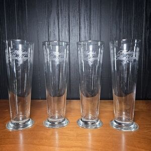 Michelob Specialty Ales And Lagers Etched Pilsner Beer Glasses Tall Set of 2